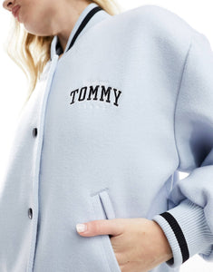 Tommy Jeans cropped wool bomber blue