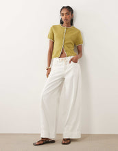 Load image into Gallery viewer, Miss Selfridge short sleeve knitted blanket stitch cardigan green