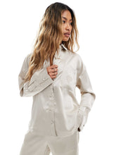 Load image into Gallery viewer, The Couture Club co-ord satin long sleeve set beige