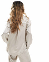 Load image into Gallery viewer, The Couture Club co-ord satin long sleeve set beige