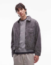 Load image into Gallery viewer, Obey workman zip up trucker jacket black crinkle wash