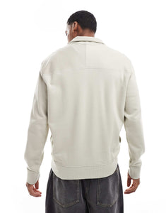 BOSS Orange half zip sweatshirt beige