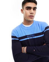 Load image into Gallery viewer, Tommy Hilfiger colourblock graphic jumper navy