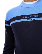 Load image into Gallery viewer, Tommy Hilfiger colourblock graphic jumper navy