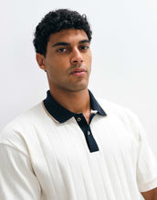 Load image into Gallery viewer, DESIGN relaxed polo contrast collar cream wide rib.