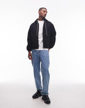 Load image into Gallery viewer, No Problemo zip through hooded cotton workwear jacket black