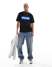 Load image into Gallery viewer, HUGO BLUE relaxed logo tee black