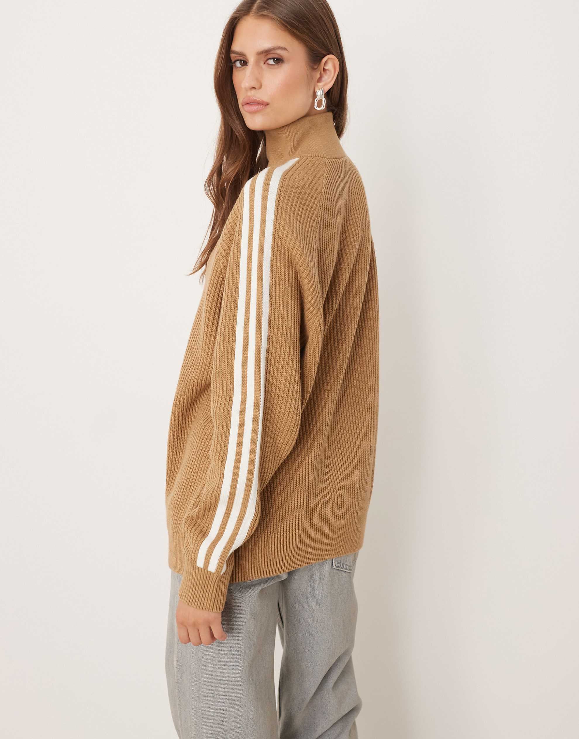 adidas Originals funnel neck sweat beige