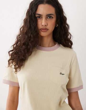 BOSS Orange script logo t-shirt butter yellow