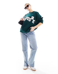 The Couture Club applique sweatshirt dark green