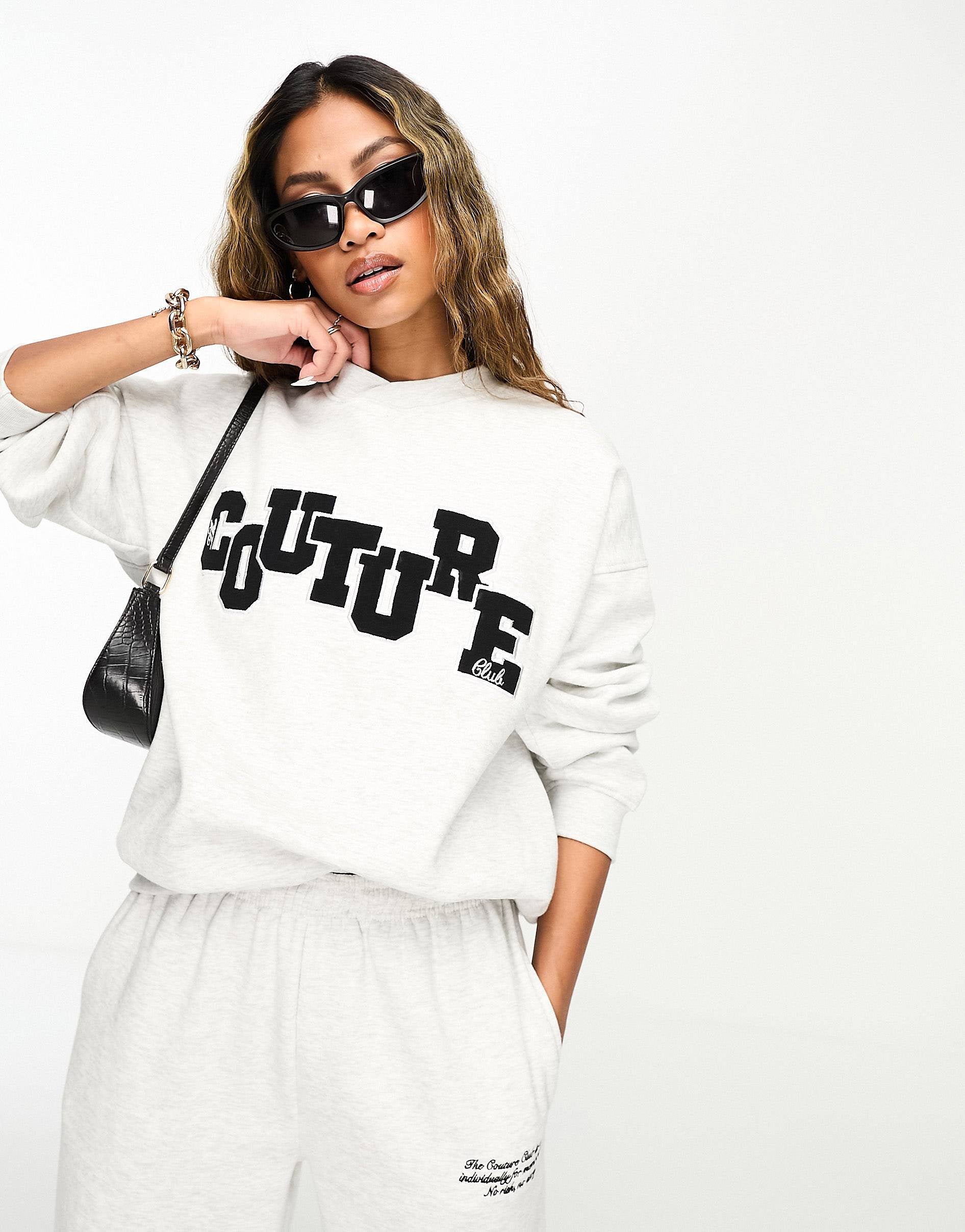 The Couture Club co ord sweatshirt grey n shpishop