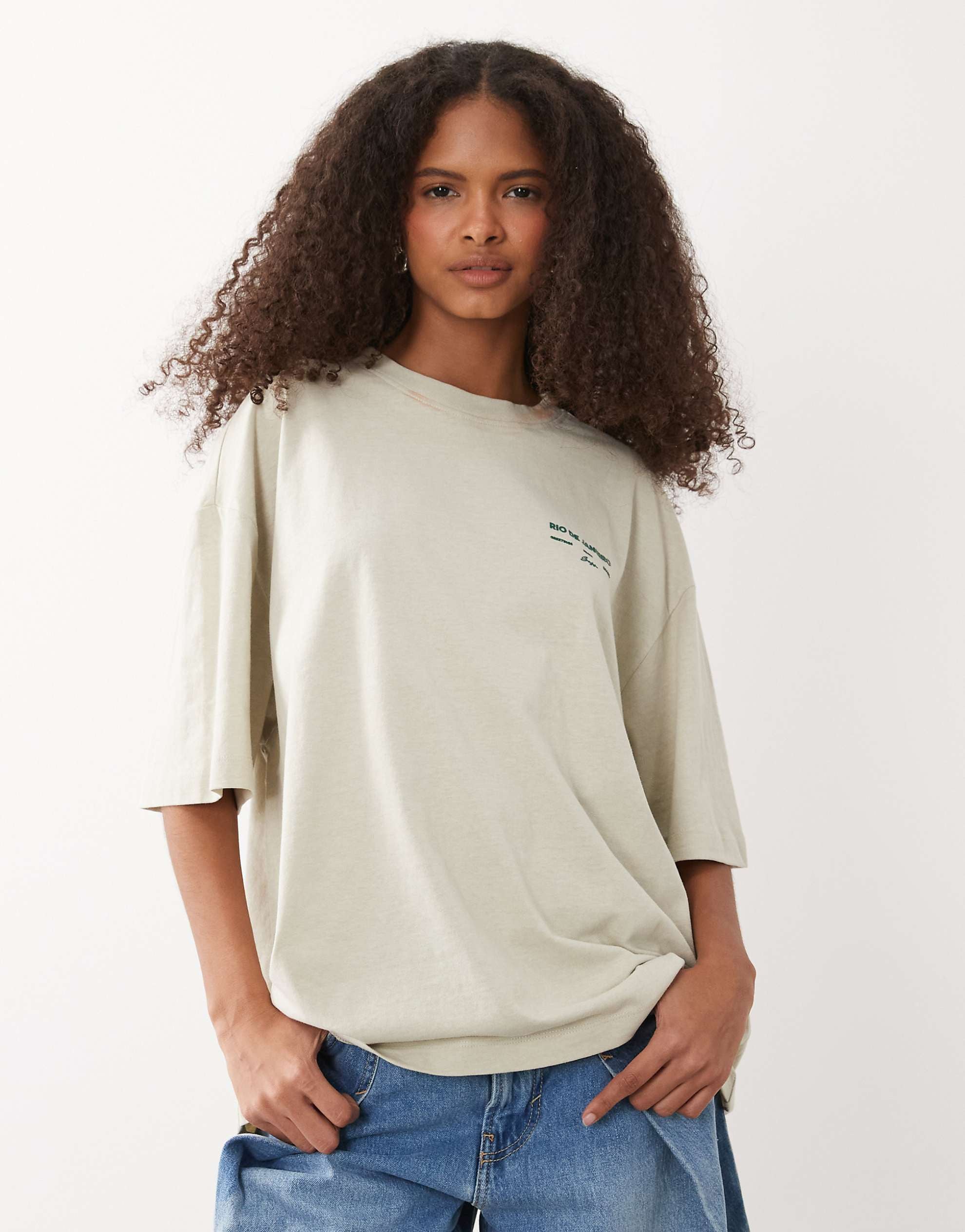 BOSS Orange eboys relaxed fit logo t-shirt beige