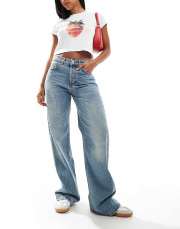 HUGO Red 937 wide leg denim jeans lightwash blue