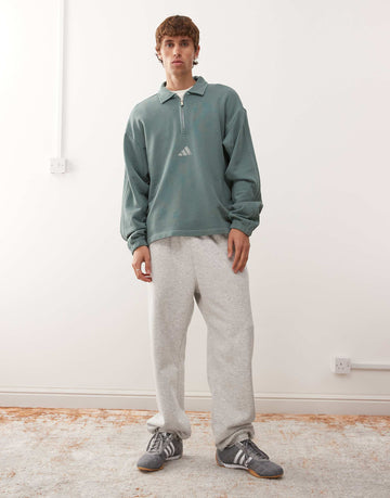 adidas Sportswear long sleeve polo washed green