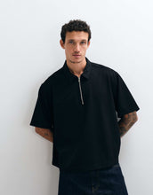 Load image into Gallery viewer, DESIGN boxy oversized 1/4 zip shirt black
