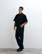 Load image into Gallery viewer, DESIGN boxy oversized 1/4 zip shirt black