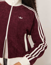 Load image into Gallery viewer, adidas Originals velour track top burgundy