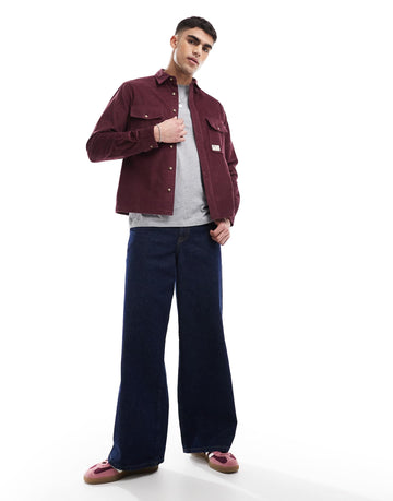 DESIGN cord boxy overshirt burgundy
