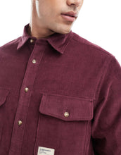 Load image into Gallery viewer, DESIGN cord boxy overshirt burgundy