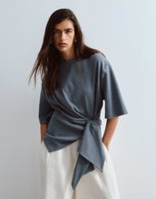Load image into Gallery viewer, ARRANGE t-shirt with tie waist detail charcoal