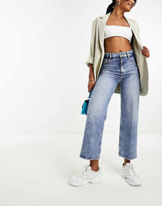 BOSS Marlene straight leg jeans light blue