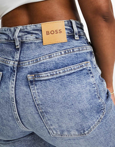 BOSS Marlene straight leg jeans light blue