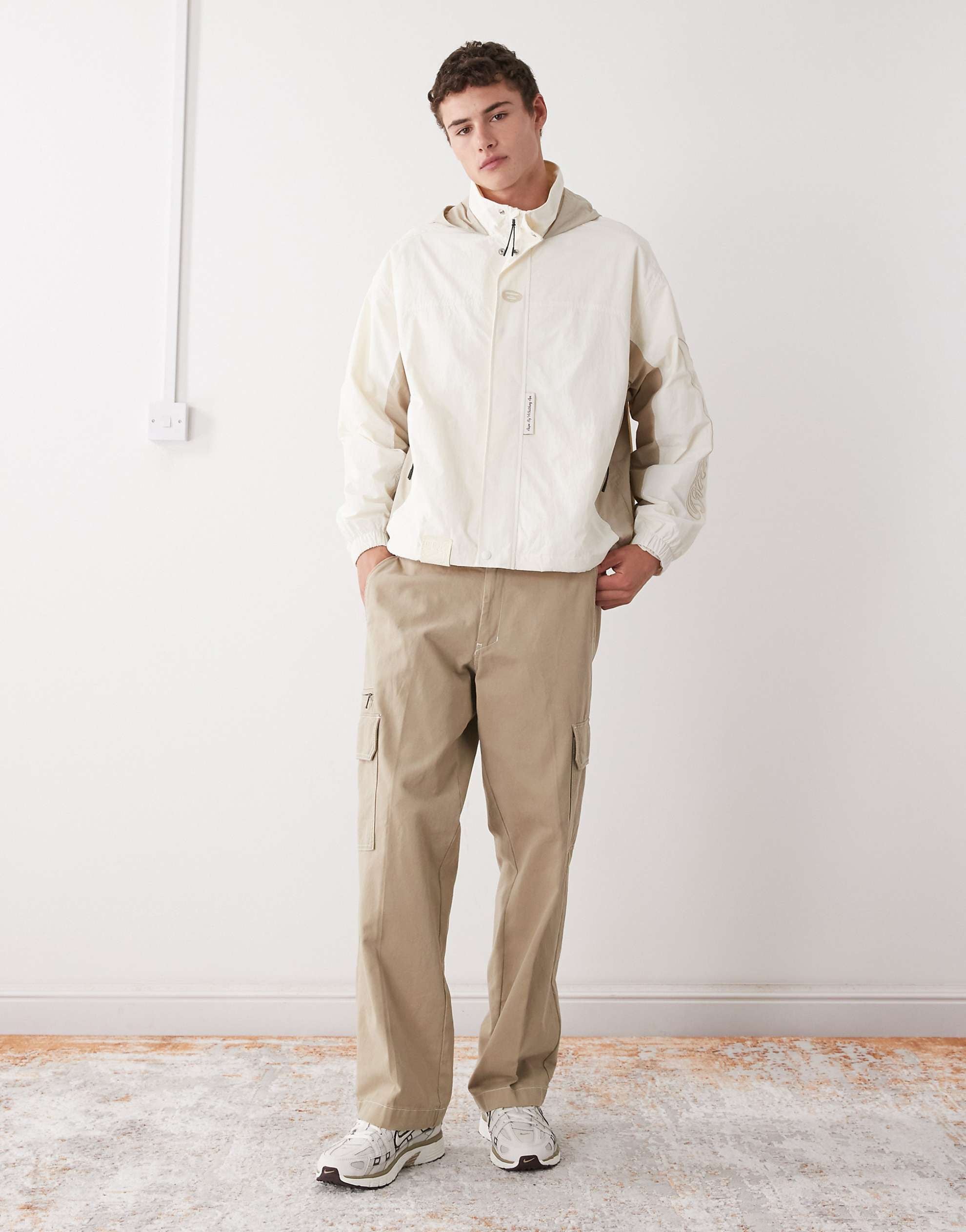 Aape by A Bathing Ape boxy windbreaker jacket off white beige