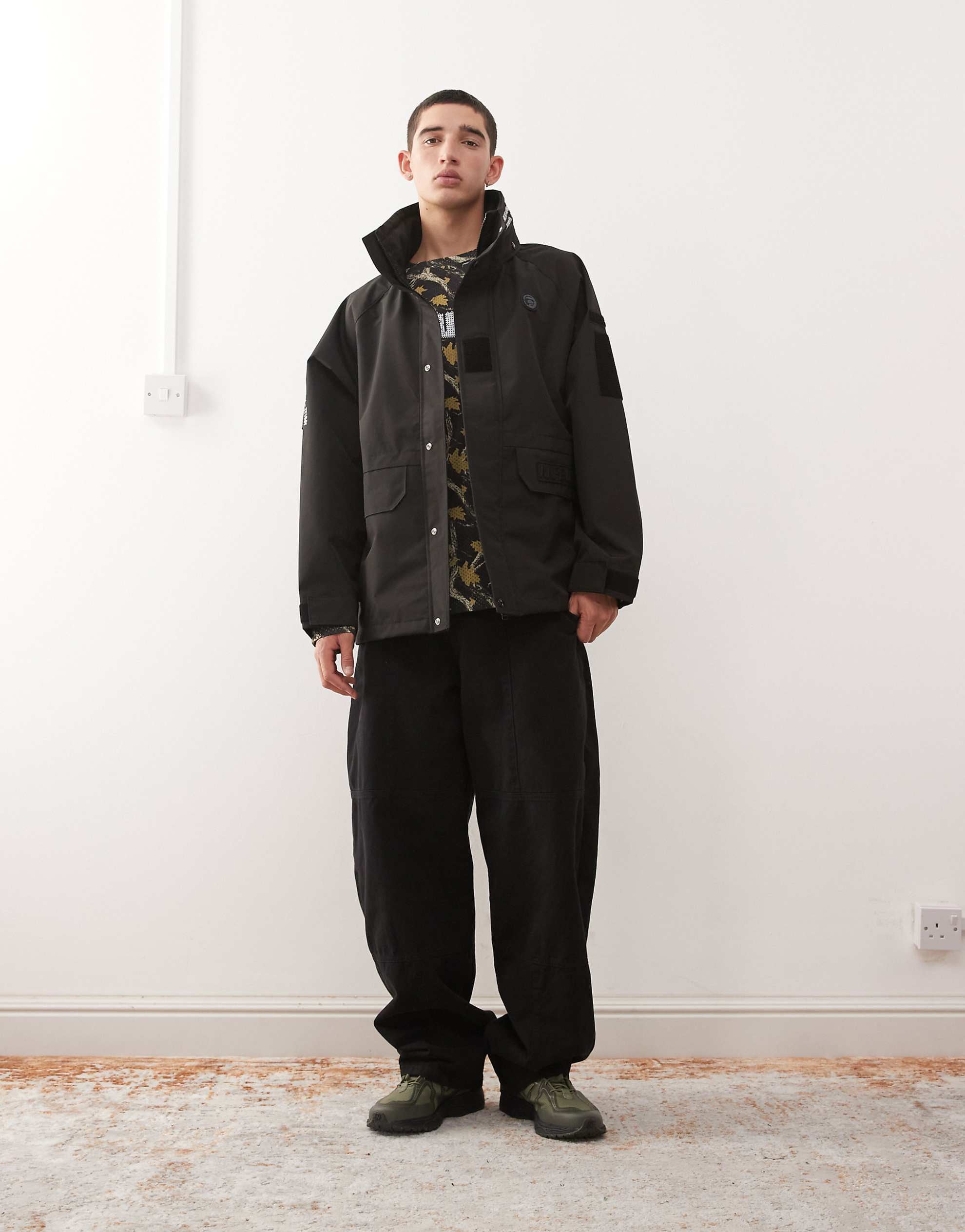 Aape by A Bathing Ape water resistant rain jacket black