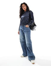 Load image into Gallery viewer, French Connection Akita satin bomber jacket navy