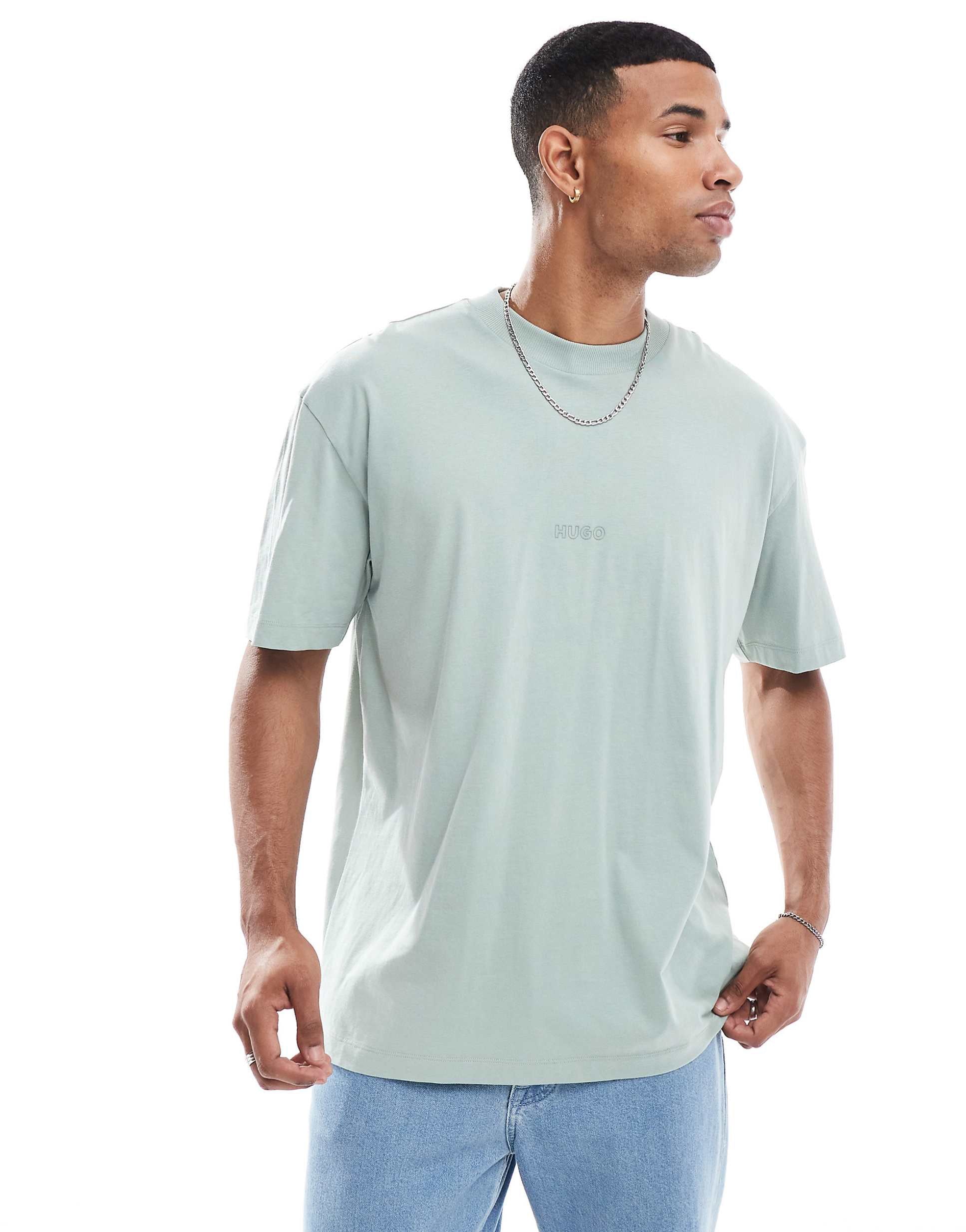 HUGO Blue nouveres relaxed fit t-shirt light green