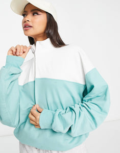 DESIGN half zip sweatshirt colour block