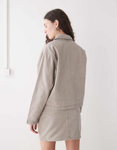 Load image into Gallery viewer, Obey Serene zip through denim jacket beige
