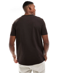 BOSS GREEN tee jagged t-shirt dark brown applique