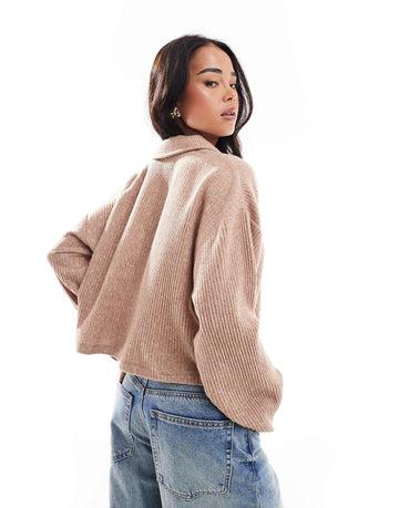 Miss Selfridge sleeve top biscuit