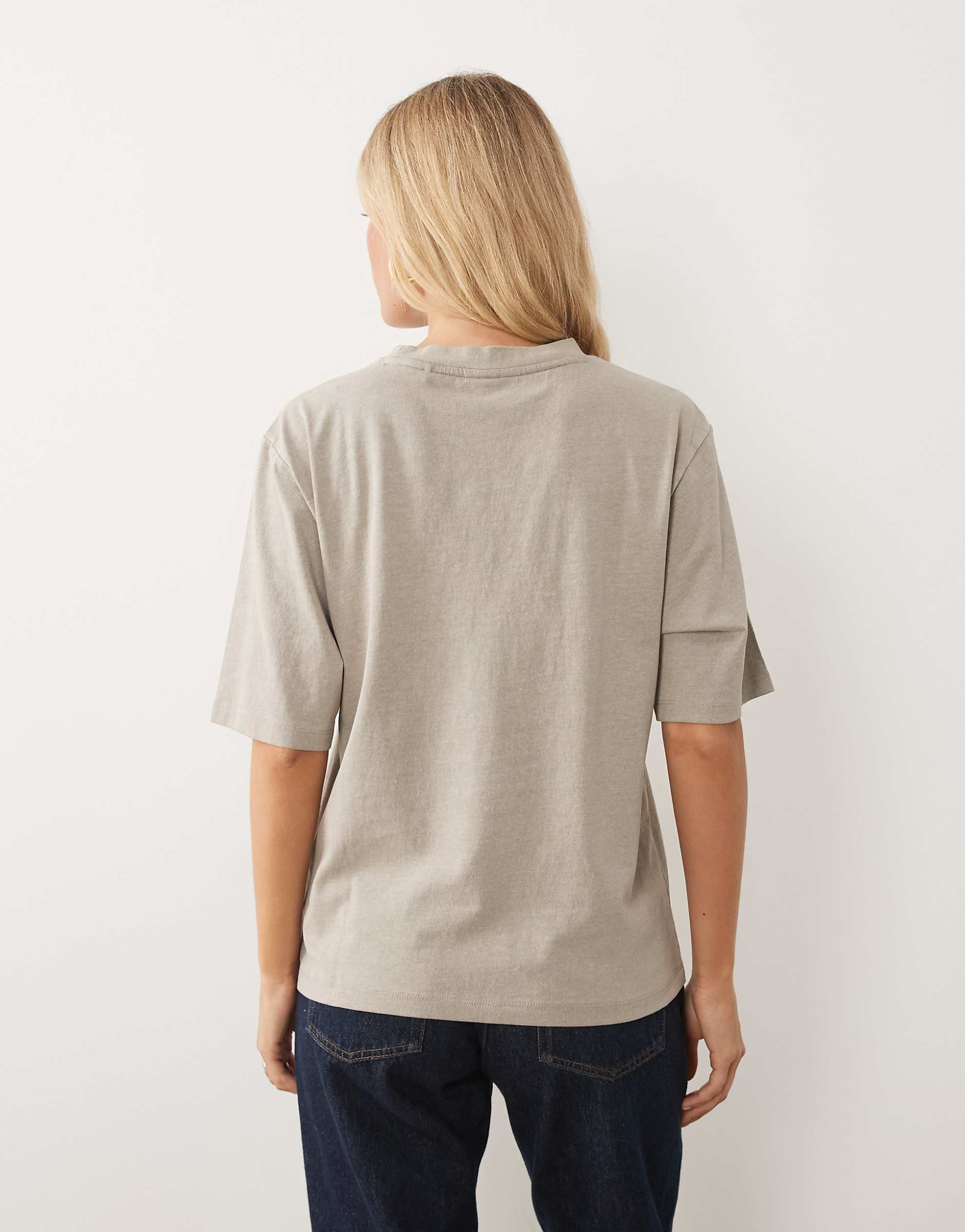 BOSS Orange script logo t-shirt light khaki