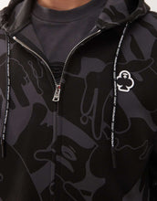 Load image into Gallery viewer, Aape by A Bathing Ape logo zip through hoodie dark grey camo