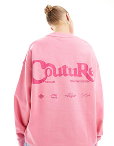 The Couture Club logo hoodie pink