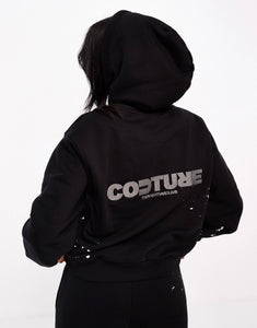 The Couture Club paint splatter hoodie black