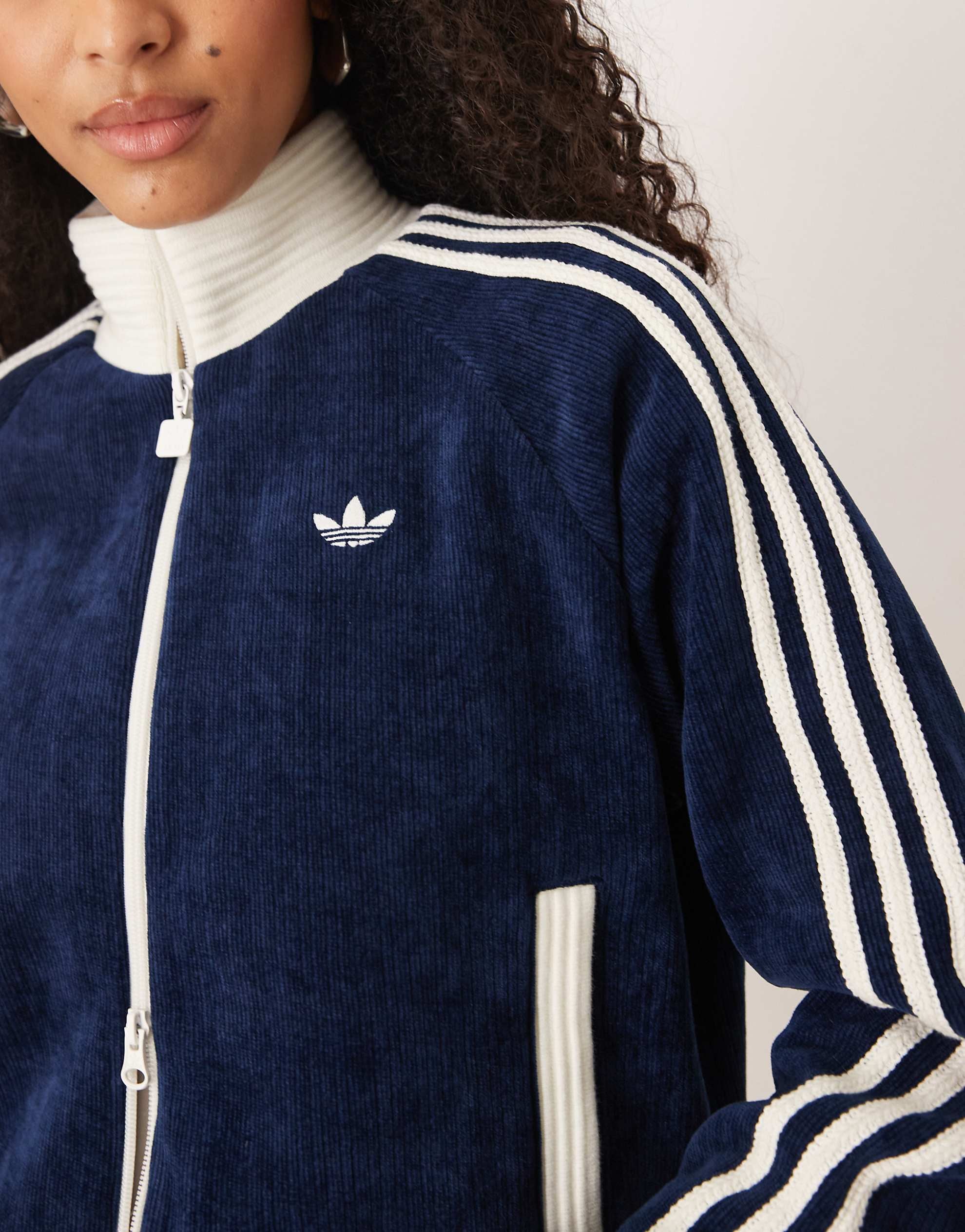 adidas Originals velour track top navy
