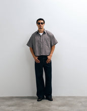 Load image into Gallery viewer, Reclaimed Vintage short sleeve boxy shirt brown stripe