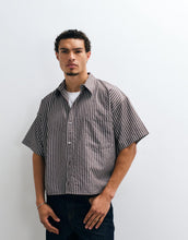 Load image into Gallery viewer, Reclaimed Vintage short sleeve boxy shirt brown stripe