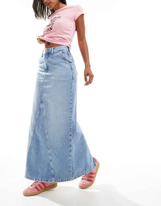 Tommy Jeans Claire denim maxi skirt light wash