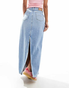 Tommy Jeans Claire denim maxi skirt light wash