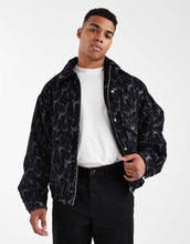 Load image into Gallery viewer, ASOS DESIGN jacquard bomber black