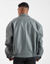 Load image into Gallery viewer, DESIGN faux leather bomber sage green