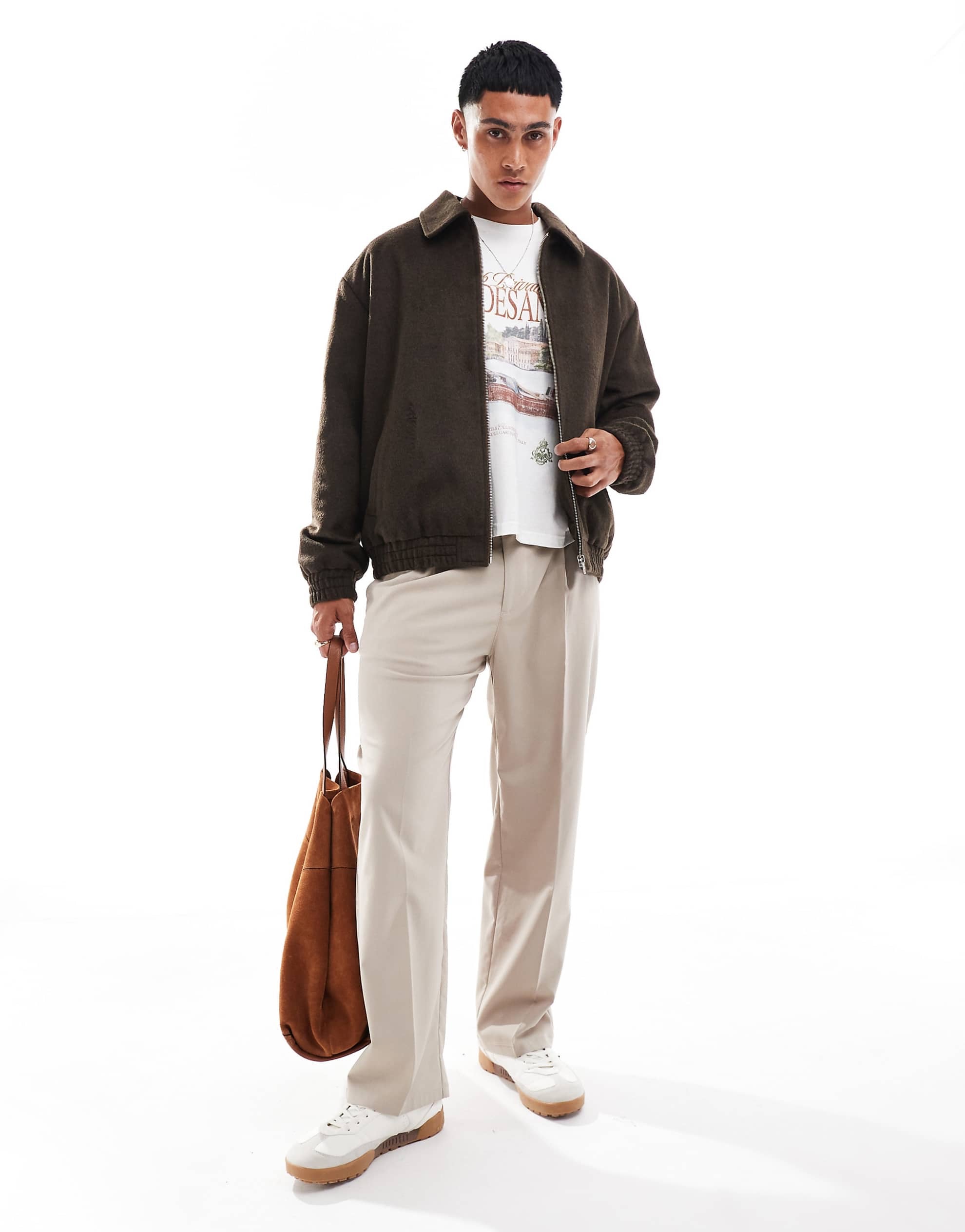 Design oversized harrington jacket