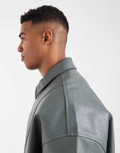 Load image into Gallery viewer, DESIGN faux leather bomber sage green