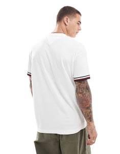 Tommy Hilfiger stripe cuff t-shirt white