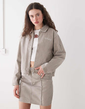 Load image into Gallery viewer, Obey Serene zip through denim jacket in beige