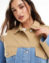 Load image into Gallery viewer, DESIGN denim hybrid western jacket midwash blue